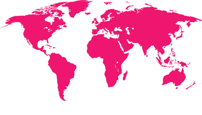 Carte du monde rose