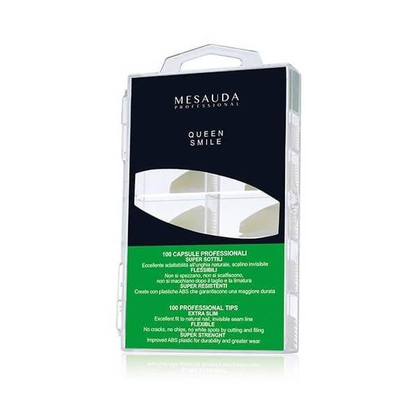 Caixa de 100 Tips Queen Smile cor Natural (10 PCS x 10 tamanhos)