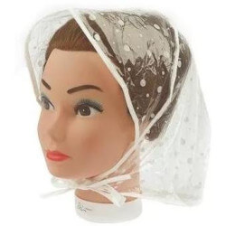 Capuche pluie à pois x1 pièce