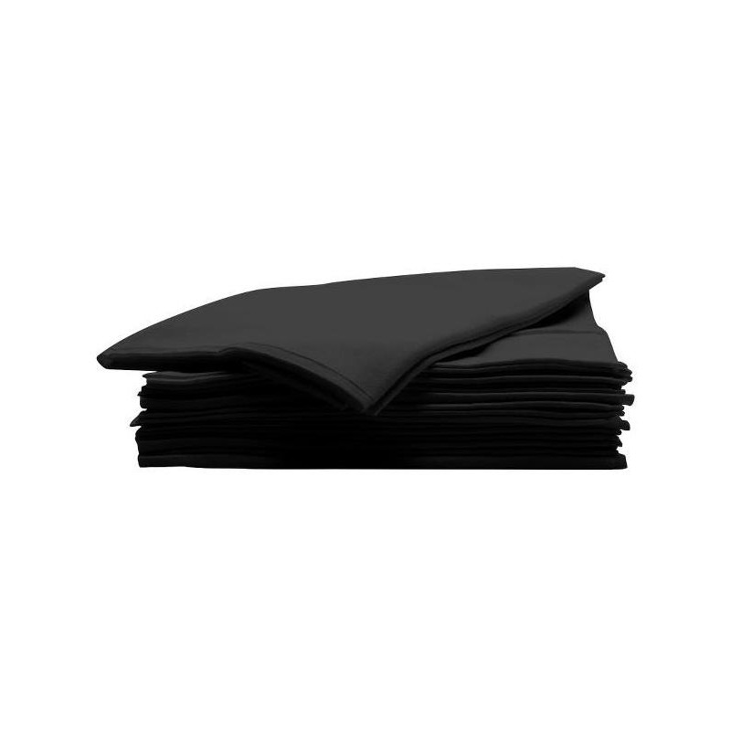 Paquet de 50 servilletas desechables negras extra resistentes.