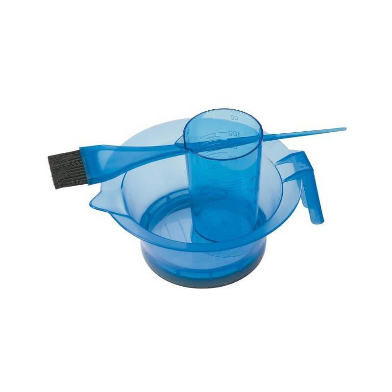 Set Kleurstof Bol + Kwast + Maatbeker Blauw