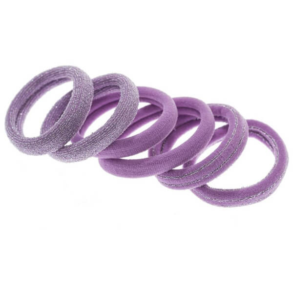 Card of 6 Purple Stella Green Elastics