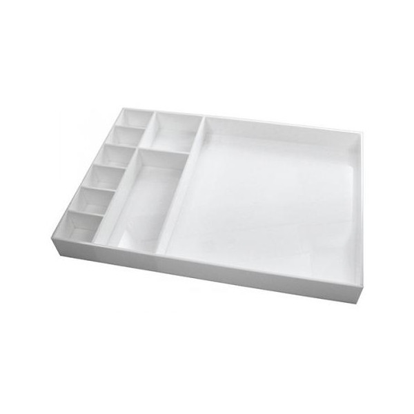 Plateau Manucure Compartimente Acrylique Blanc 30*21*3 - PBI