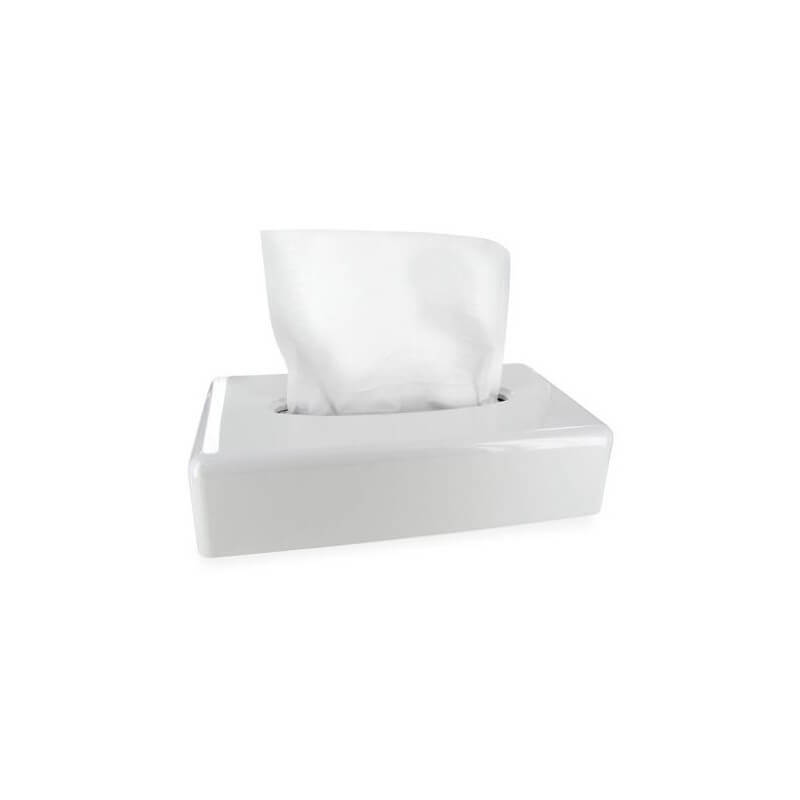 Caixa de lenços de plástico branco 26*13*6cm - PBI