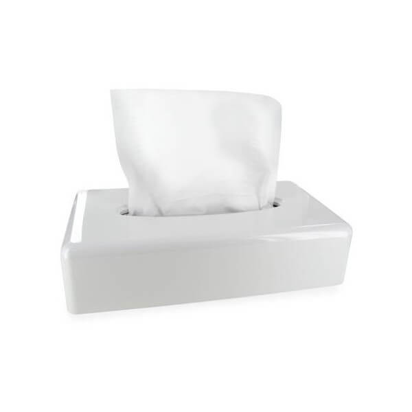 Caixa de lenços de plástico branco 26*13*6cm - PBI Caixa de lenços de plástico branco 26*13*6cm - PBI