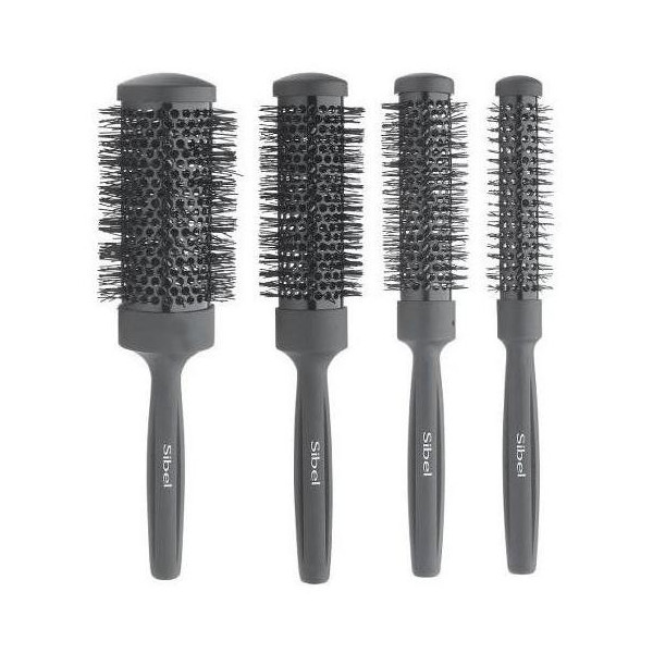 Set di 4 spazzole per capelli termiche nere