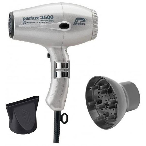 Pack Séchoir Parlux 3500 Compact Ionic Argent + Diffuseur Pack Séchoir Parlux 3500 Compact Ionic Argent + Diffuseur