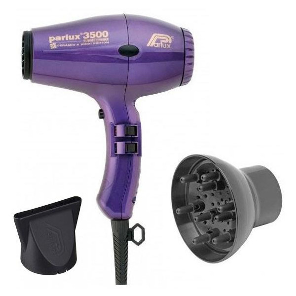 Pack Séchoir à Cheveux Parlux compact Ionic 3500 Violet + Diffuseur Pack Séchoir à Cheveux Parlux compact Ionic 3500 Violet + Diffuseur