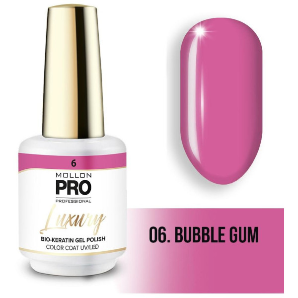 Luxury semi-permanent nail polish N°6 Bubble gum by Mollon Pro - 8ML