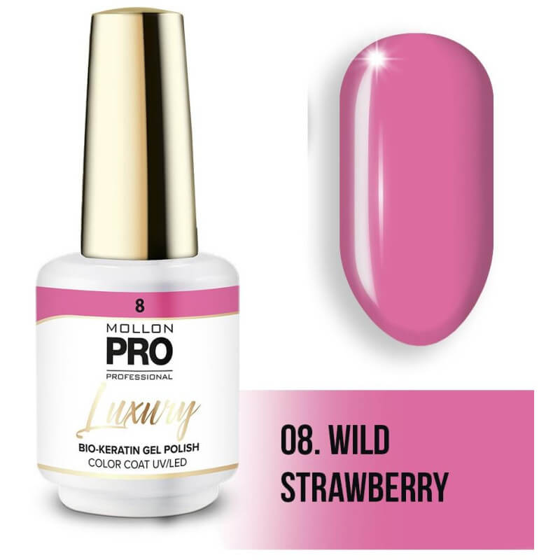 Verniz semi-permanente LUXURY N°8 Morango Selvagem - 8ML Mollon Pro
