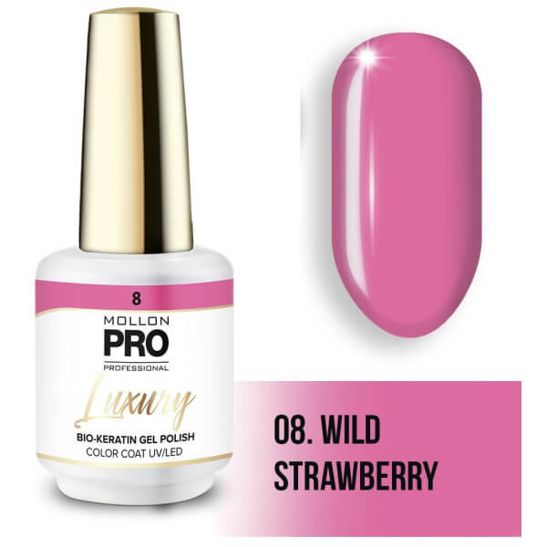 Gellak LUXURY nr. 8 Wilde Aardbei Mollon Pro - 8ML Gellak LUXURY nr. 8 Wilde Aardbei Mollon Pro - 8ML
