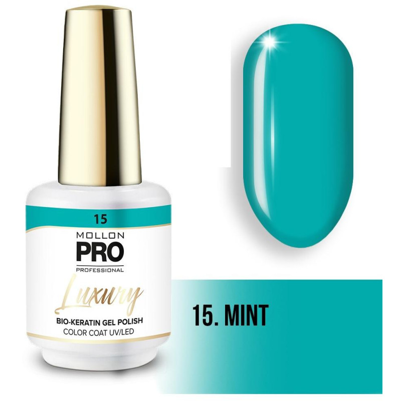 Luxury semi-permanent nail polish N°15 Mint Mollon Pro - 8ML