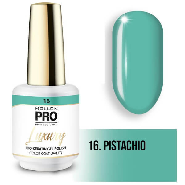 Vernis semi-permanent LUXURY Nr. 16 Pistache Mollon Pro - 8ML Vernis semi-permanent LUXURY Nr. 16 Pistache Mollon Pro - 8ML