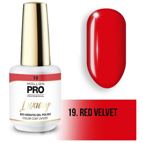Luxury semi-permanent nail polish N°19 Red Velvet Mollon Pro - 8ML