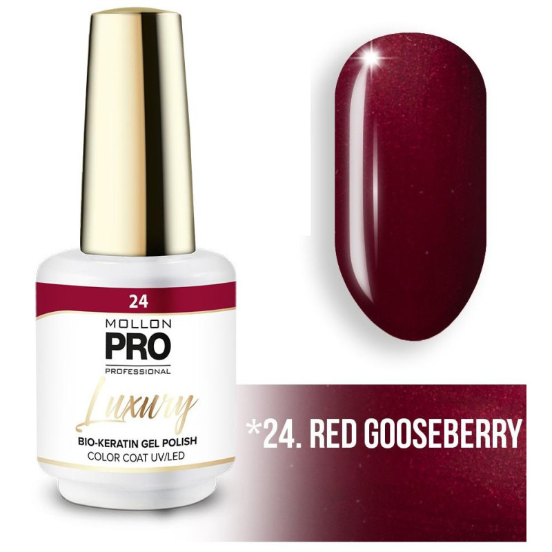Luxury semi-permanent nail polish N°24 Red Currant Mollon Pro - 8ML