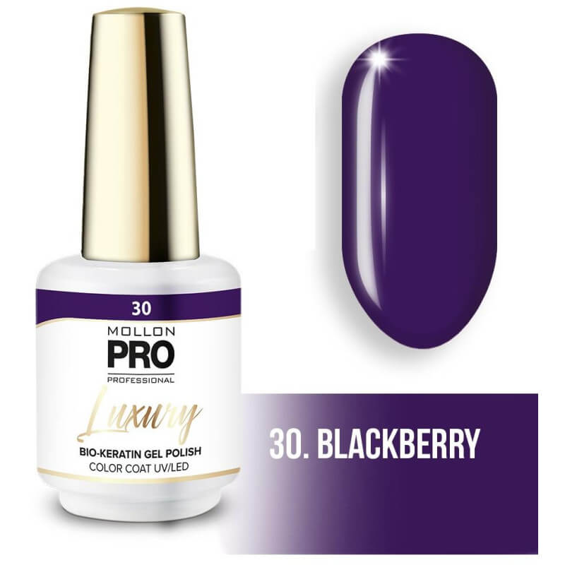 Vernis semi-permanent LUXURY N°30 Mûre Mollon Pro - 8ML

The translation would be: 

Permanente nagellak LUXURY nr. 30 Braambes 
