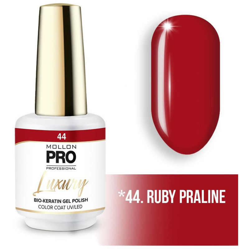 Vernis semi-permanent LUXURY N°44 Praline ruby Mollon Pro - 8ML

Translated to German:

Luxus-Kunstharzlack Nr. 44 Praline Ruby 