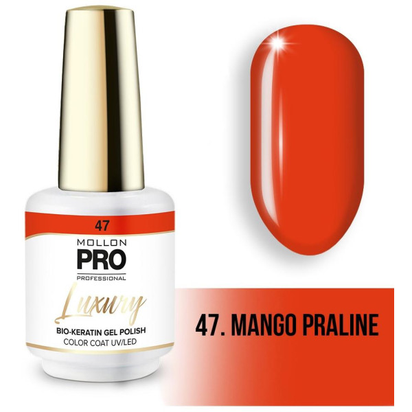 Luxury semi-permanent nail polish N°47 Praline Mango Mollon Pro - 8ML