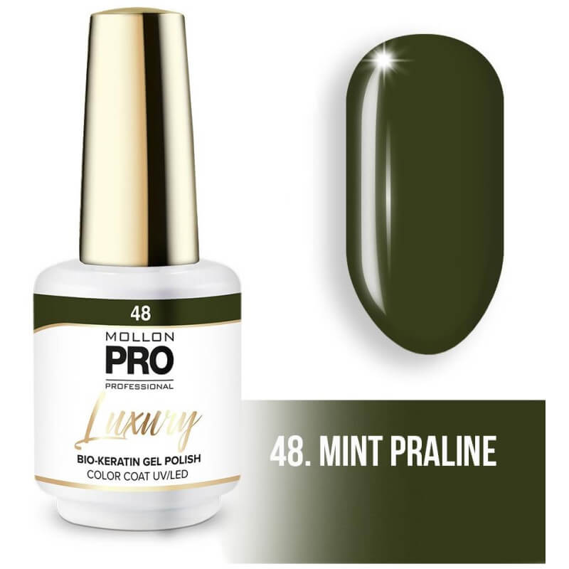 Vernis semi-permanent LUXURY nr. 48 Praliné Munt Mollon Pro - 8ML