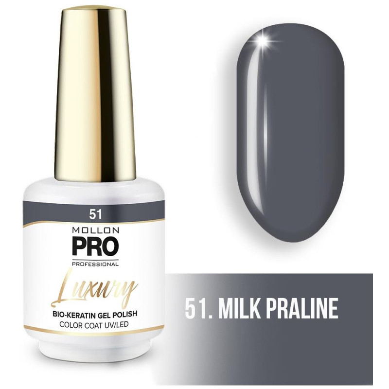 Luxury semi-permanent nail polish N°51 Praline Milk Mollon Pro - 8ML