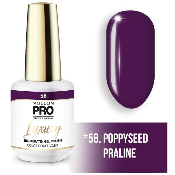 Luxury semi-permanent nail polish N°58 Poppy Seeds Mollon Pro - 8ML