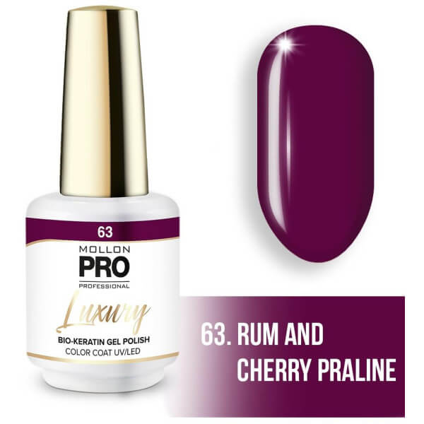 Verniz semi-permanente LUXURY N°63 Rhum cereja praliné Mollon Pro - 8ML Verniz semi-permanente LUXURY N°63 Rhum cereja praliné Mollon Pro - 8ML