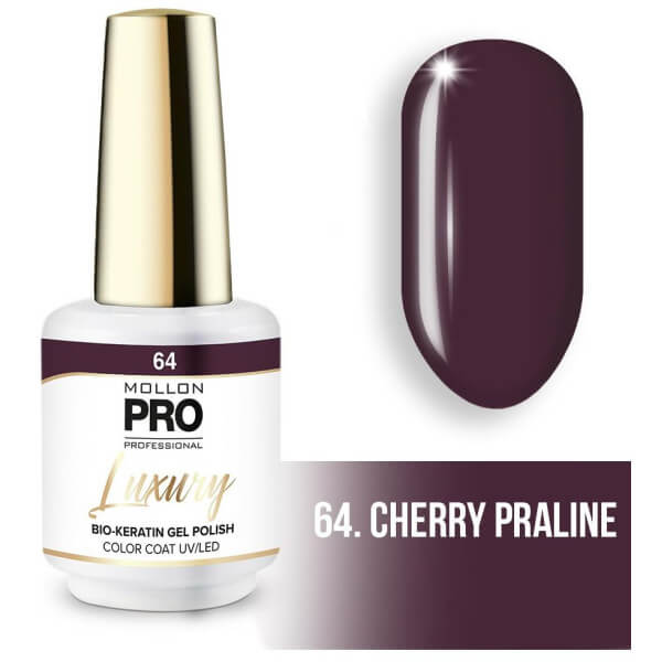 Verniz semi-permanente LUXURY N°64 Cereja Praliné Mollon Pro - 8ML Verniz semi-permanente LUXURY N°64 Cereja Praliné Mollon Pro - 8ML
