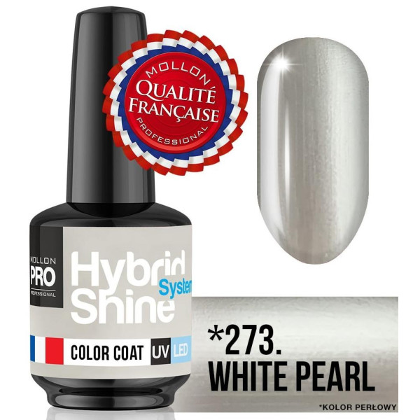 Mini Vernis Semi-Permanent Hybrid Shine Mollon Pro 8ML n°273 - White pearl