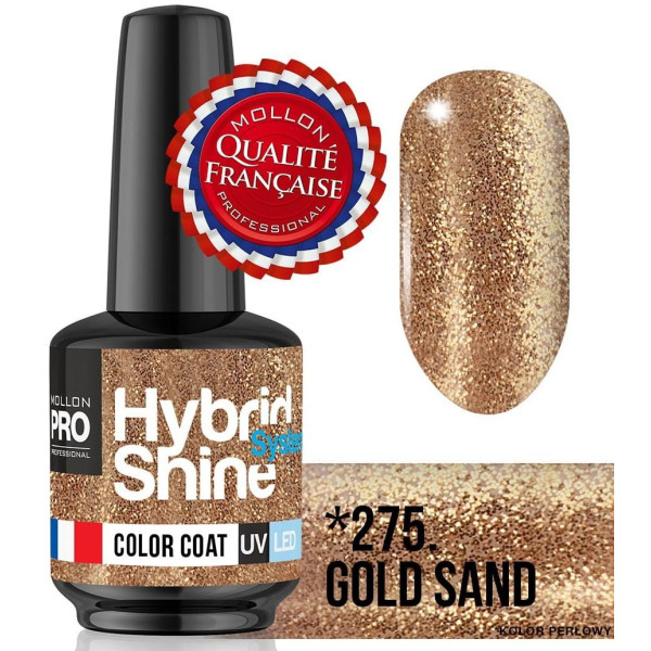 Mini semi-permanente polacco Shine Mollon Pro 8ML n ° 275 - Sabbia dorata Mini semi-permanente polacco Shine Mollon Pro 8ML n ° 275 - Sabbia dorata