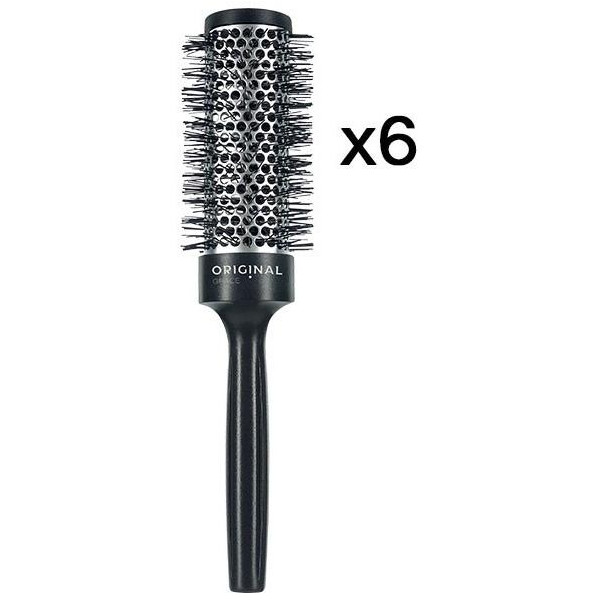 Set of 6 round thermal brushes 33mm Grace