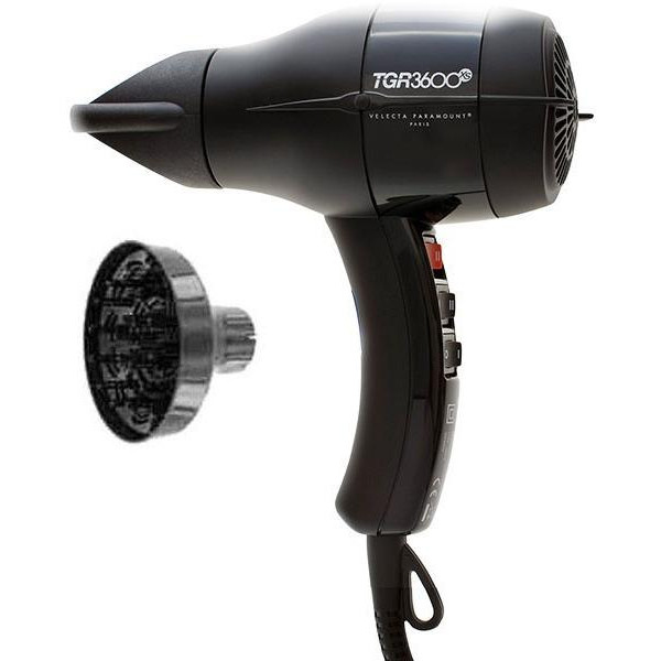 Pack Sèche cheveux TGR XS 3600 Noir + Diffuseur Pack Sèche cheveux TGR XS 3600 Noir + Diffuseur