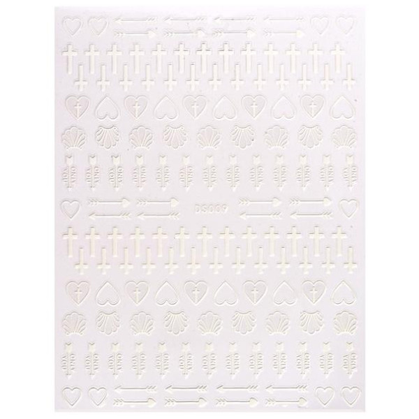 Elastic white element sticker Beauty Nails DS009-28
