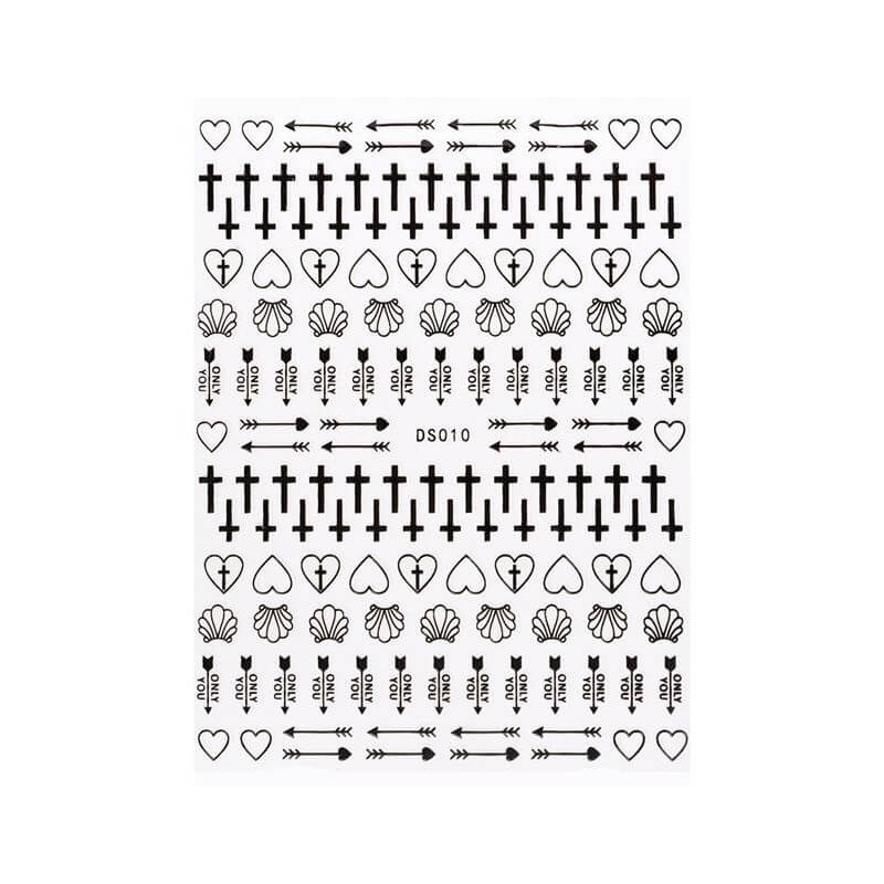 Sticker elástico elemento preto Beauty Nails DS010-28 Sticker elástico elemento preto Beauty Nails DS010-28
