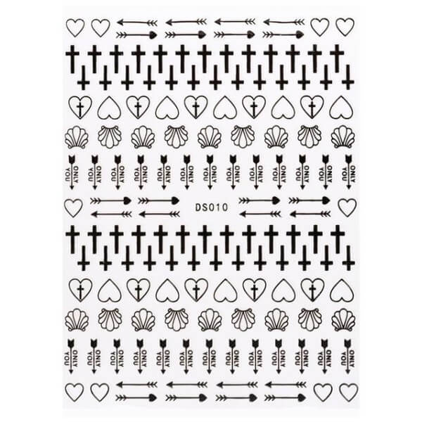 Sticker elástico elemento preto Beauty Nails DS010-28 Sticker elástico elemento preto Beauty Nails DS010-28