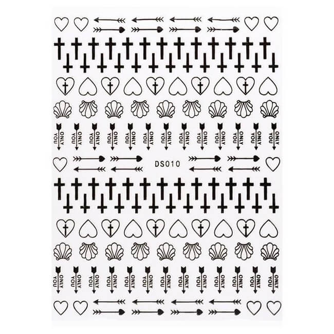 Sticker elástico elemento preto Beauty Nails DS010-28 Sticker elástico elemento preto Beauty Nails DS010-28