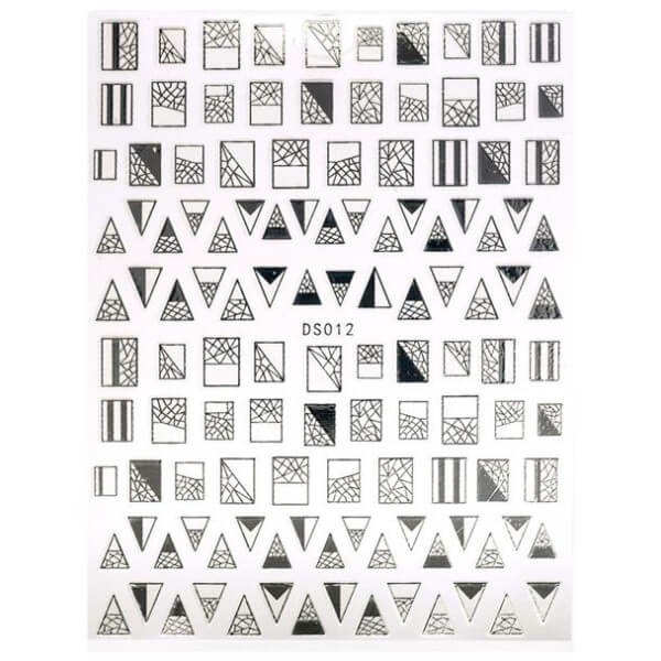 Sticker elastisch batik zilver Beauty Nails DS012-28 Sticker elastisch batik zilver Beauty Nails DS012-28