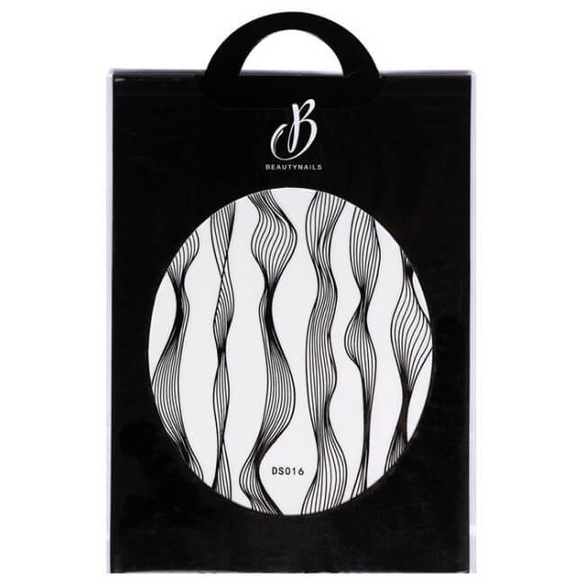 Autocolante elástico ondulado preto Beauty Nails DS016-28