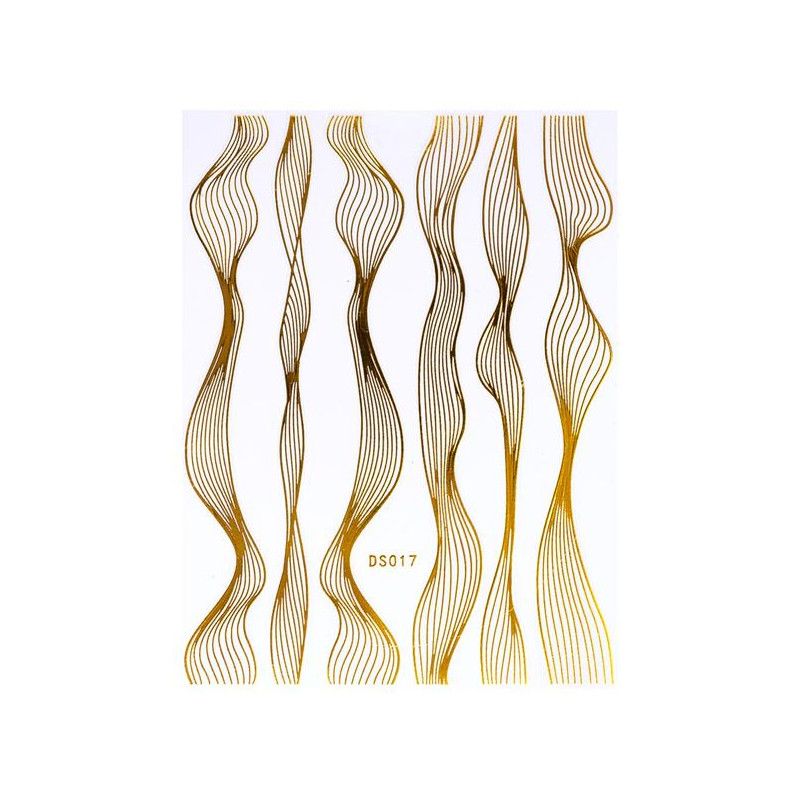 Elastic wave gold sticker or Beauty Nails DS017-28