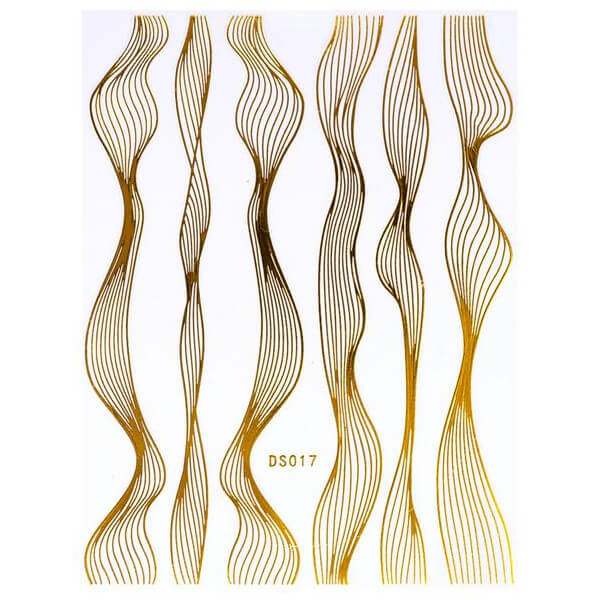 Sticker elastiek golf goud Beauty Nails DS017-28 Sticker elastiek golf goud Beauty Nails DS017-28