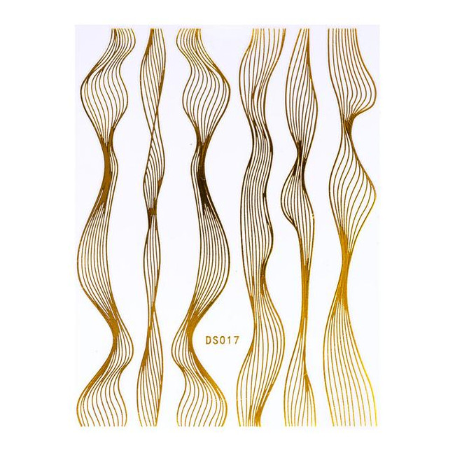 Elastic wave gold sticker or Beauty Nails DS017-28