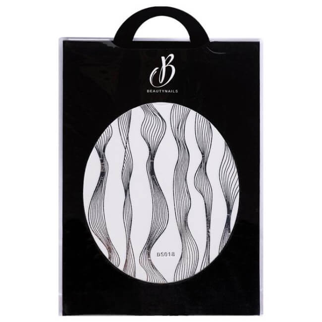 Adesivo elástico prateado ondulado Beauty Nails DS018-28