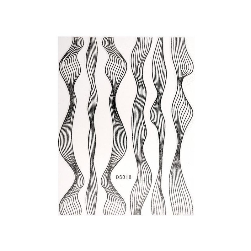 Elastic silver wave sticker Beauty Nails DS018-28