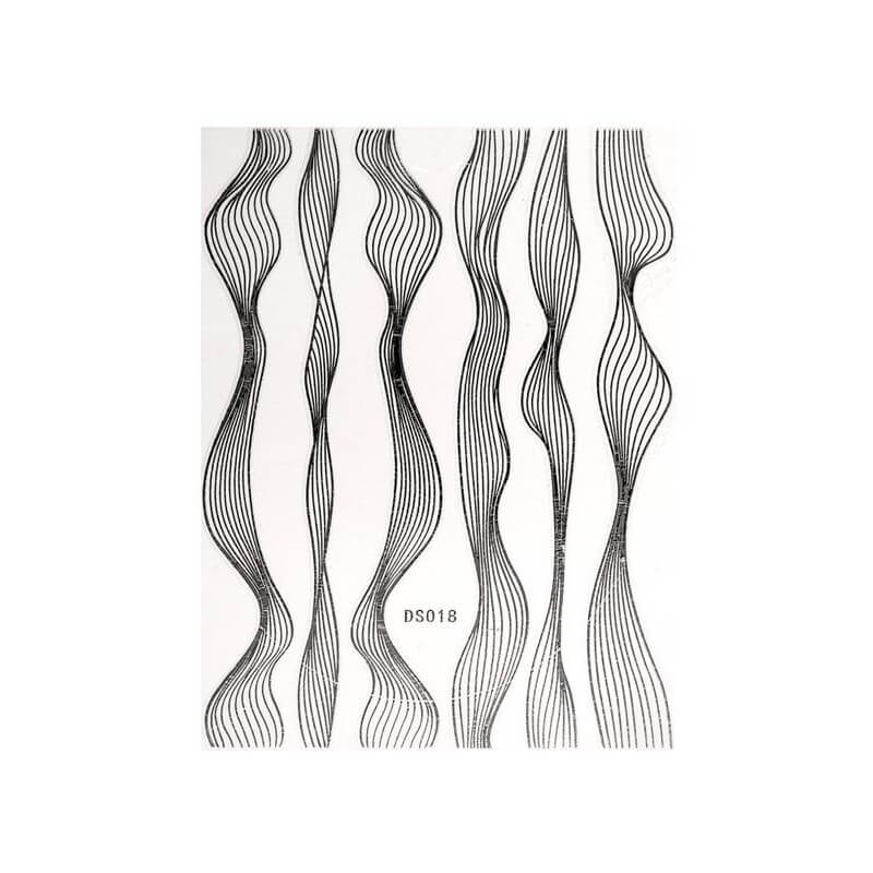 Sticker elastiek zilveren golf Beauty Nails DS018-28
