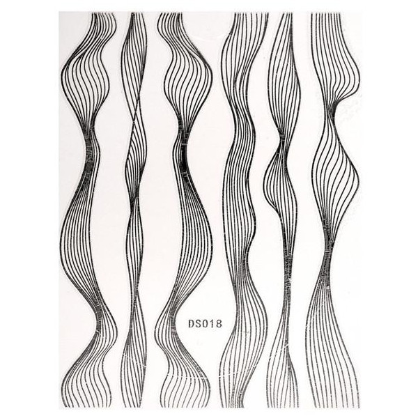 Adesivo elastico ondulato argento Beauty Nails DS018-28