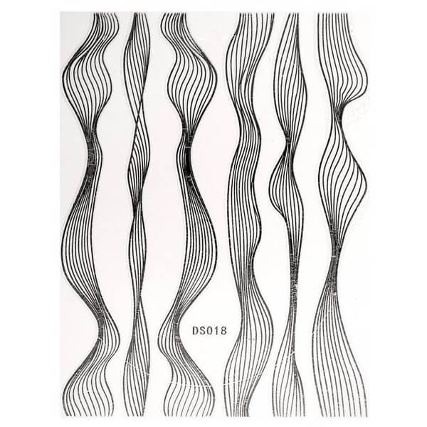 Elastic silver wave sticker Beauty Nails DS018-28