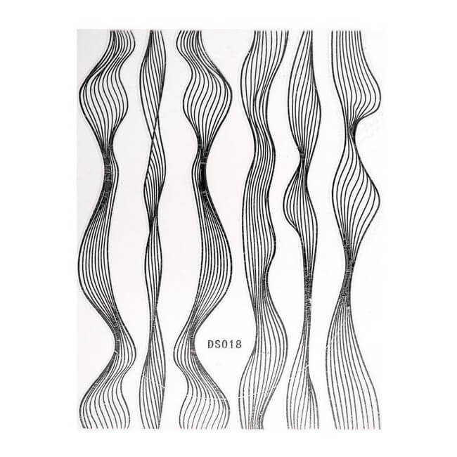 Elastic silver wave sticker Beauty Nails DS018-28