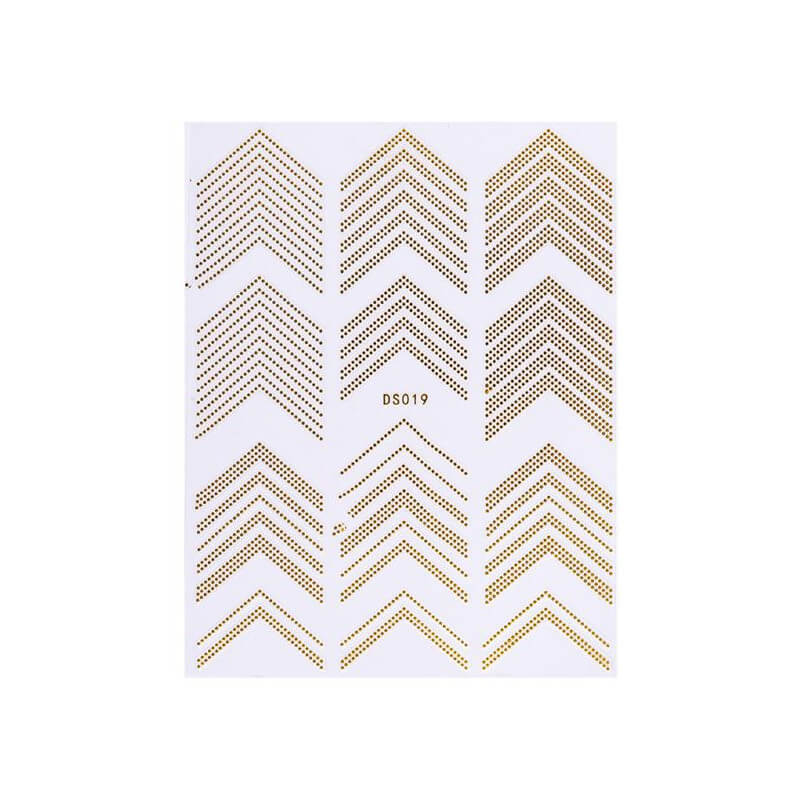 Autocolante elástico bordado dourado Beauty Nails DS019-28 Autocolante elástico bordado dourado Beauty Nails DS019-28