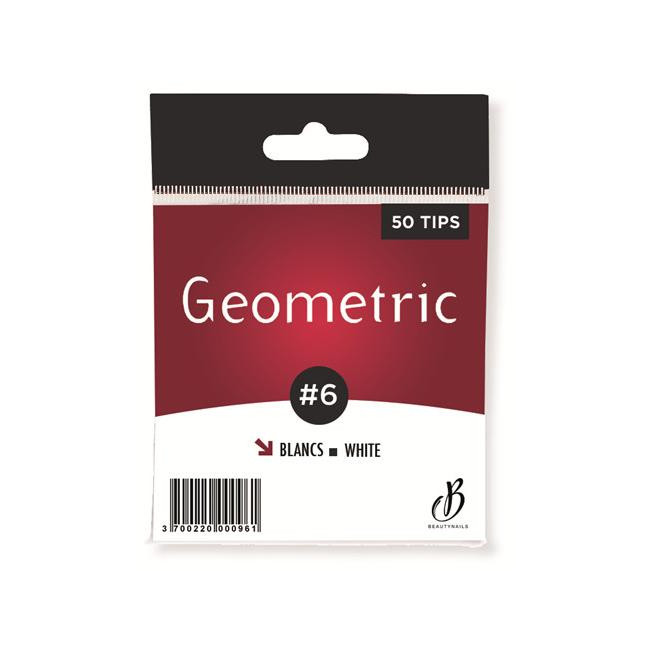 Tips Geometriche bianche n06 - 50 tips Beauty Nails GB06-28