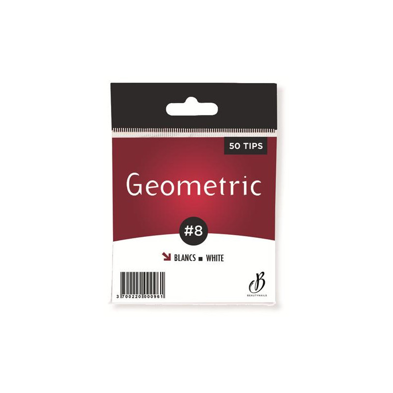 Tips Geometriche bianche n08 - 50 tips Beauty Nails GB08-28