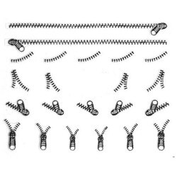 Ornament - Silberner Reißverschluss Beauty Nails RE113-28